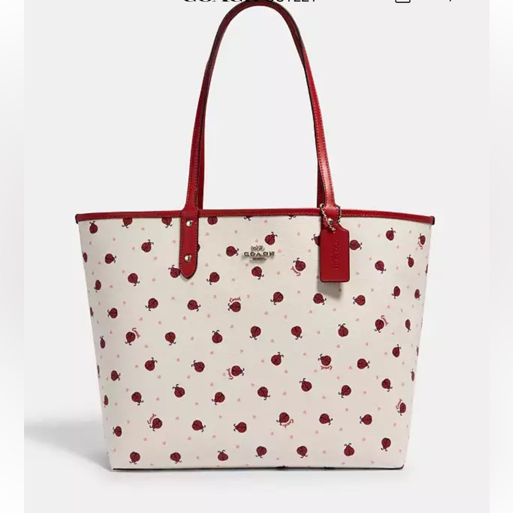 COACH Reversible City Tote With Ladybug 🐞 Print